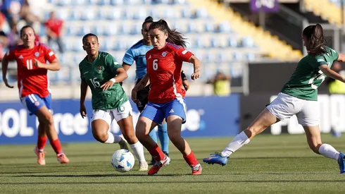 Chile celebra tras el duelo con Bolivia.