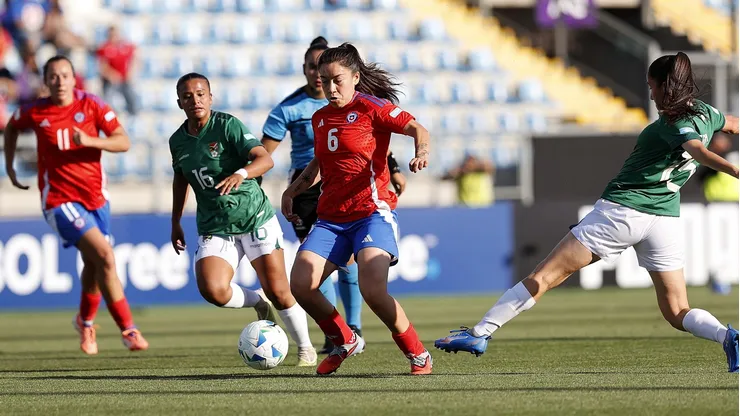 Chile celebra tras el duelo con Bolivia.
