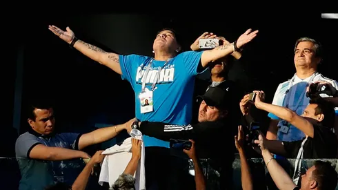 Diego Maradona en el Mundial de Rusia 2018.