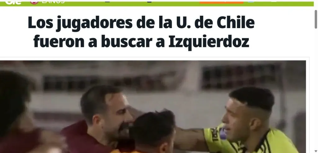 En Olé destacaron que fueron a buscar a Izquierdoz