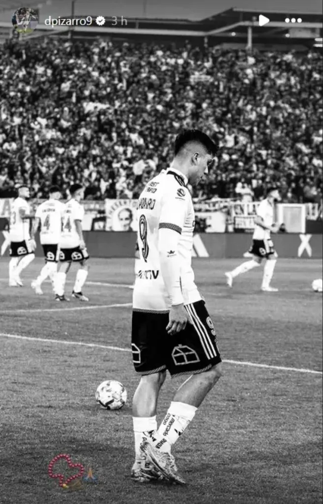 La imagen que Damián Pizarro subió de sus días jugando en Colo Colo. 