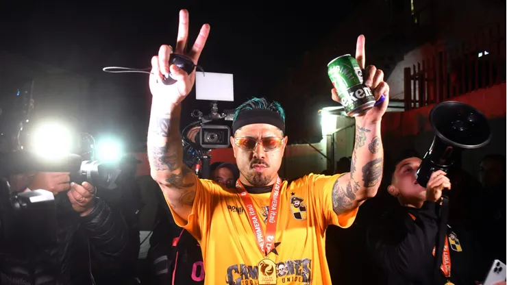 Mono Sánchez festejando el título de Coquimbo