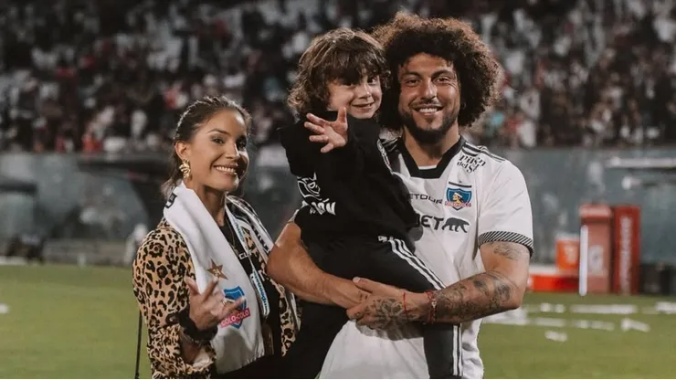 Maxi Falcón hizo que su hijo sea muy colocolino