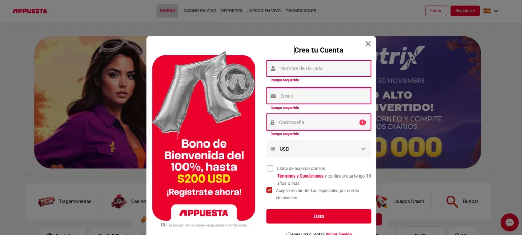 código promocional Appuesta