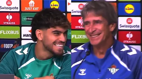 Ez Abde y Manuel Pellegrini ofrecieron una distendida conferencia de prensa.