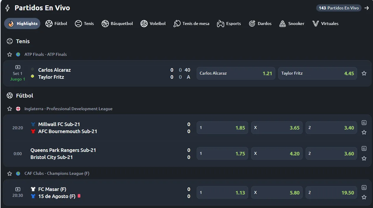 como apostar en vivo