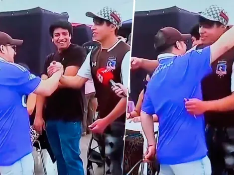 Hinchas de Colo Colo y la U protagonizan emotivo abrazo en las elecciones presidenciales