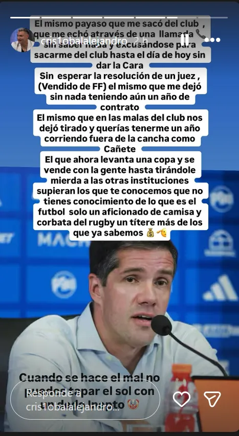 El mensaje de Campos en su Instagram