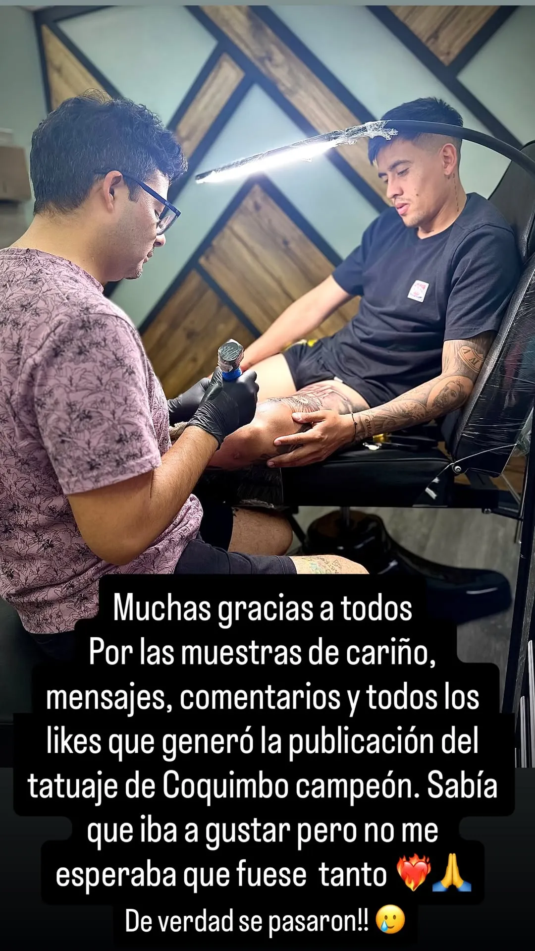 Iván Calderón agradeció el cariño de los hinchas de Coquimbo (Foto: ivancalderon_tattoos)