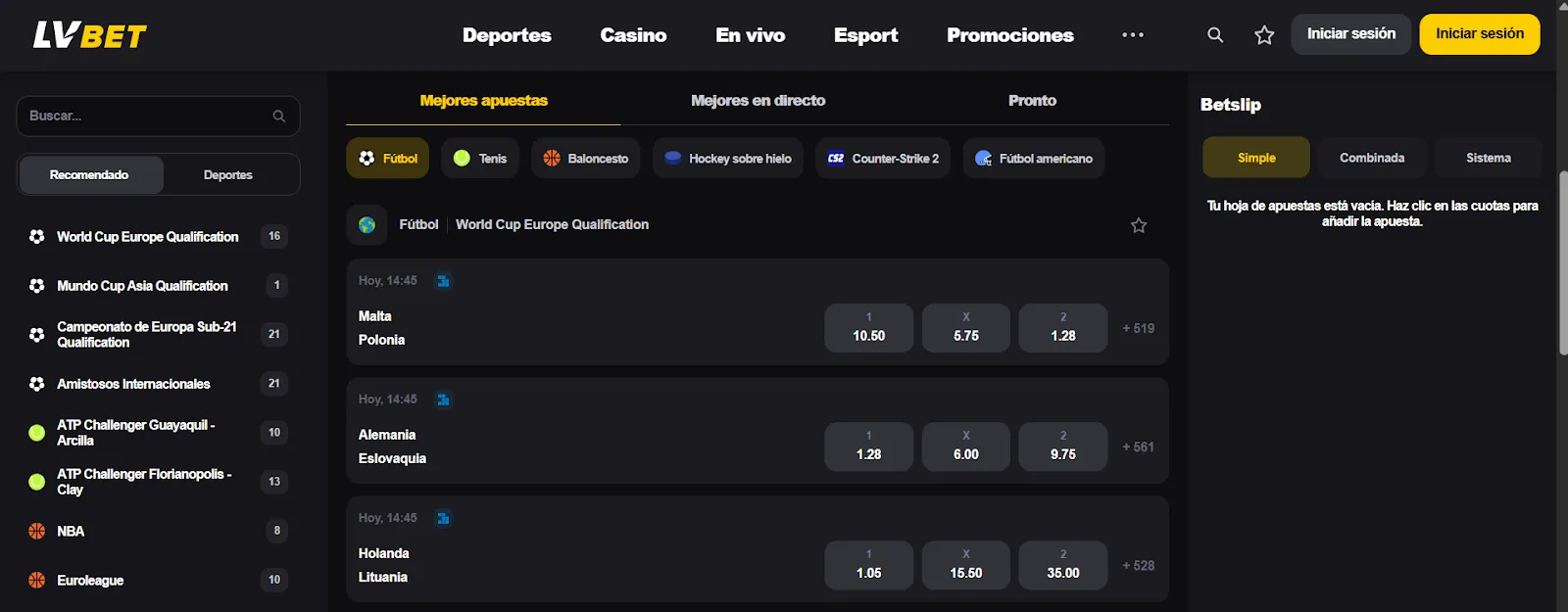 Código promocional LVBET
