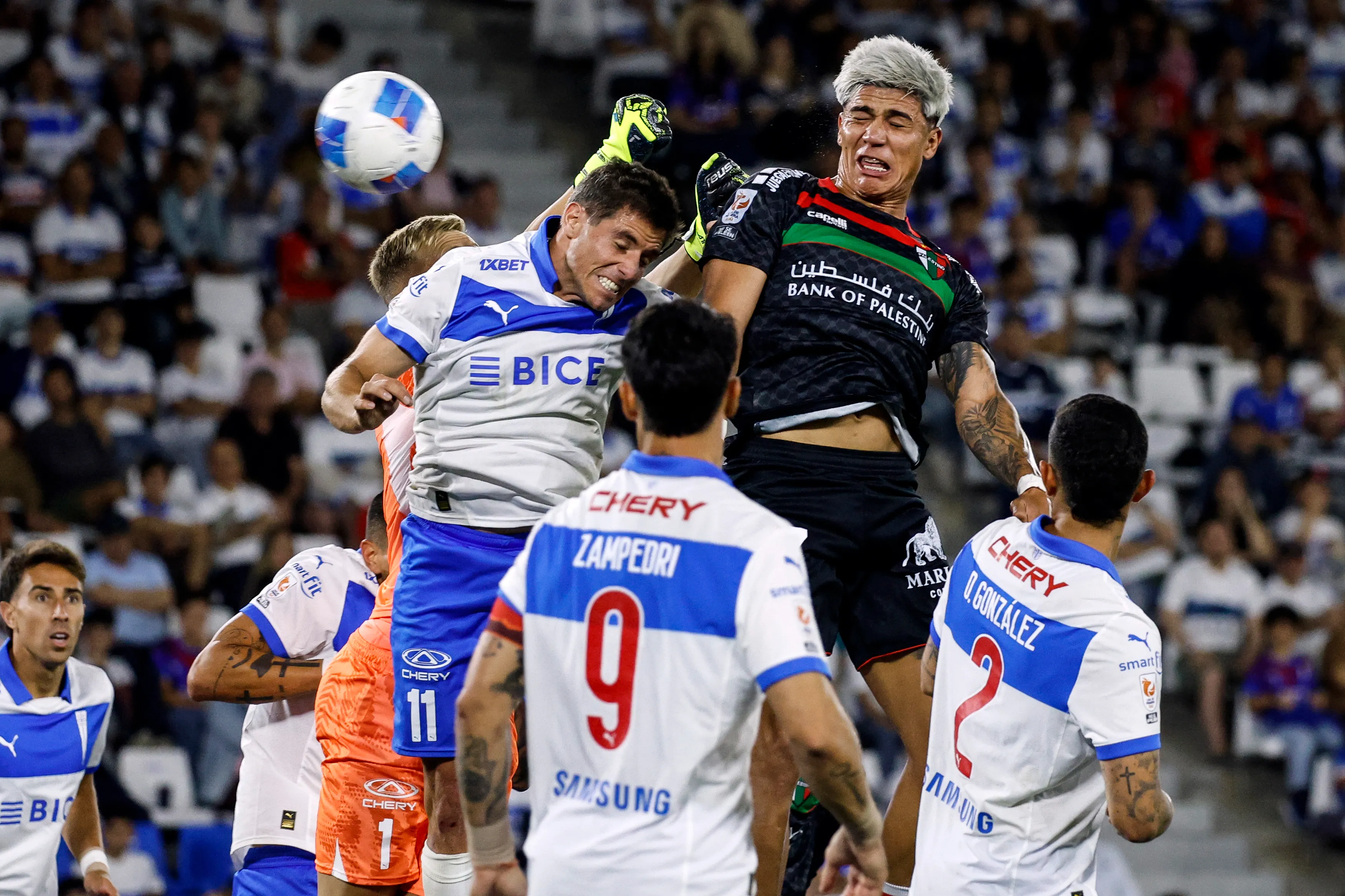 Junior Marabel puso el empate transitorio en el Claro Arena. (Diego Martin/Photosport).