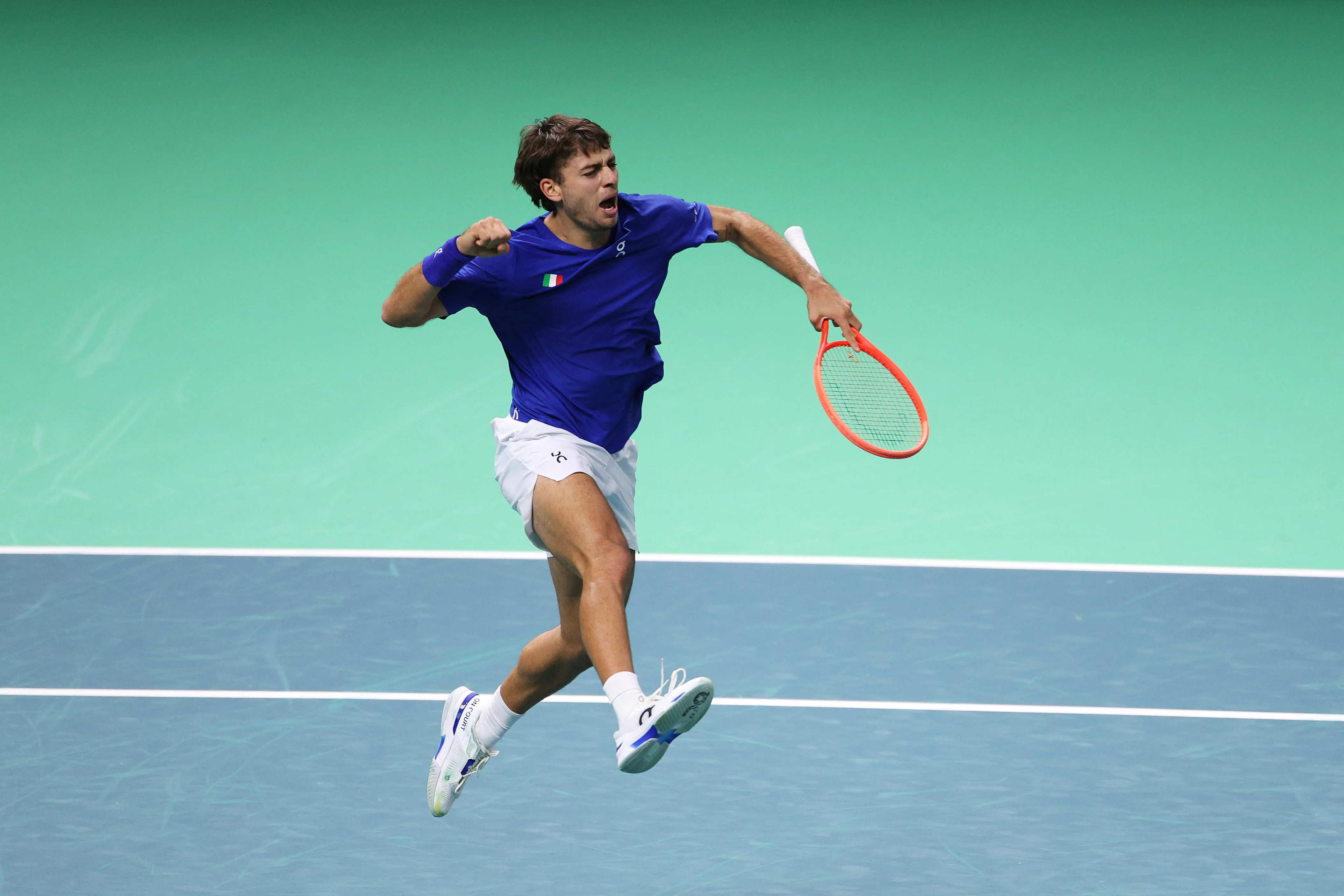 Flavio Cobolli celebra su victoria ante Jaume Munar. (Photo by Emmanuele Ciancaglini/Getty Images for ITF)