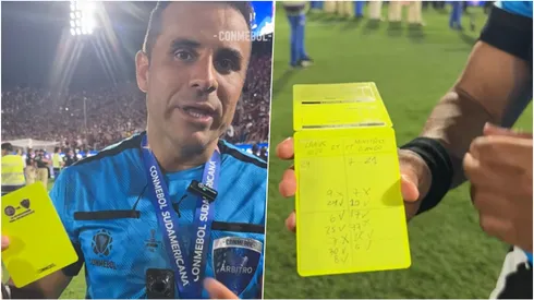 Piero Maza tiktoker y sus tarjetas en la finaal de Copa Sudamericana.