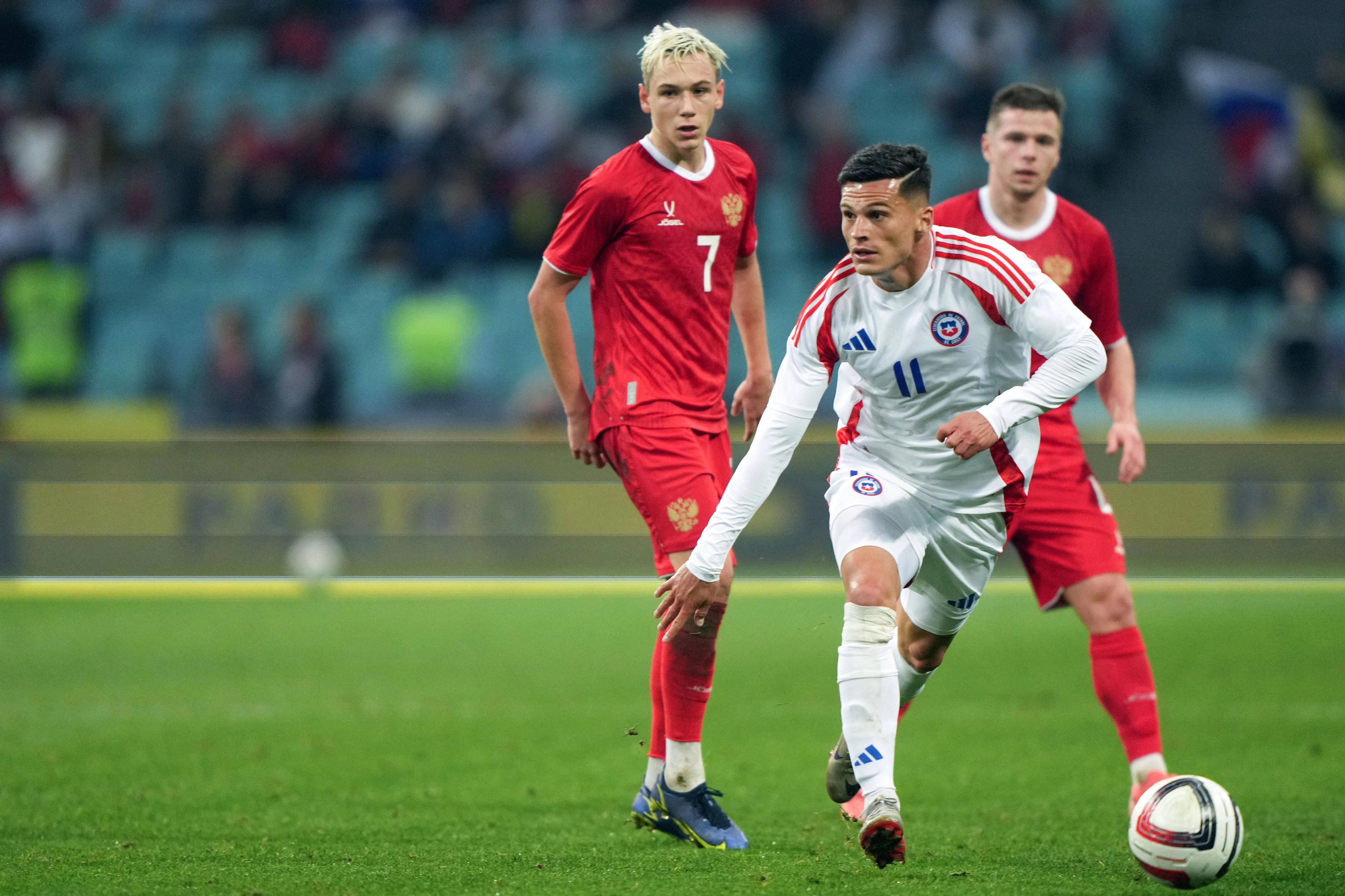 Lucas Cepeda en el amistoso frente a Rusia. (Sipa/Photosport).