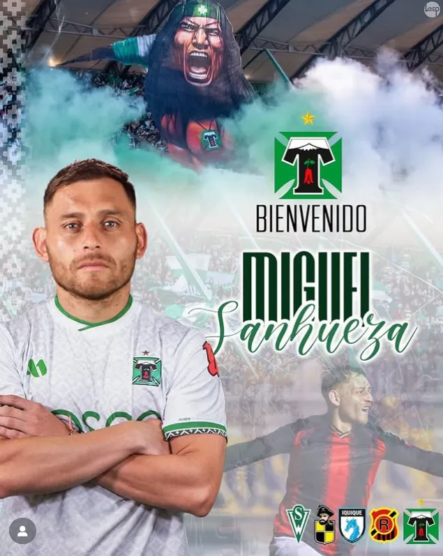 Miguel Sanhueza firmó como refuerzo de Deportes Temuco. (Foto: Deportes Temuco).
