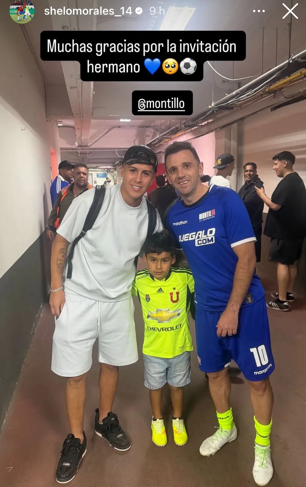 Marcelo Morales estuvo en la despedida de Walter Montillo con los hinchas de U de Chile.