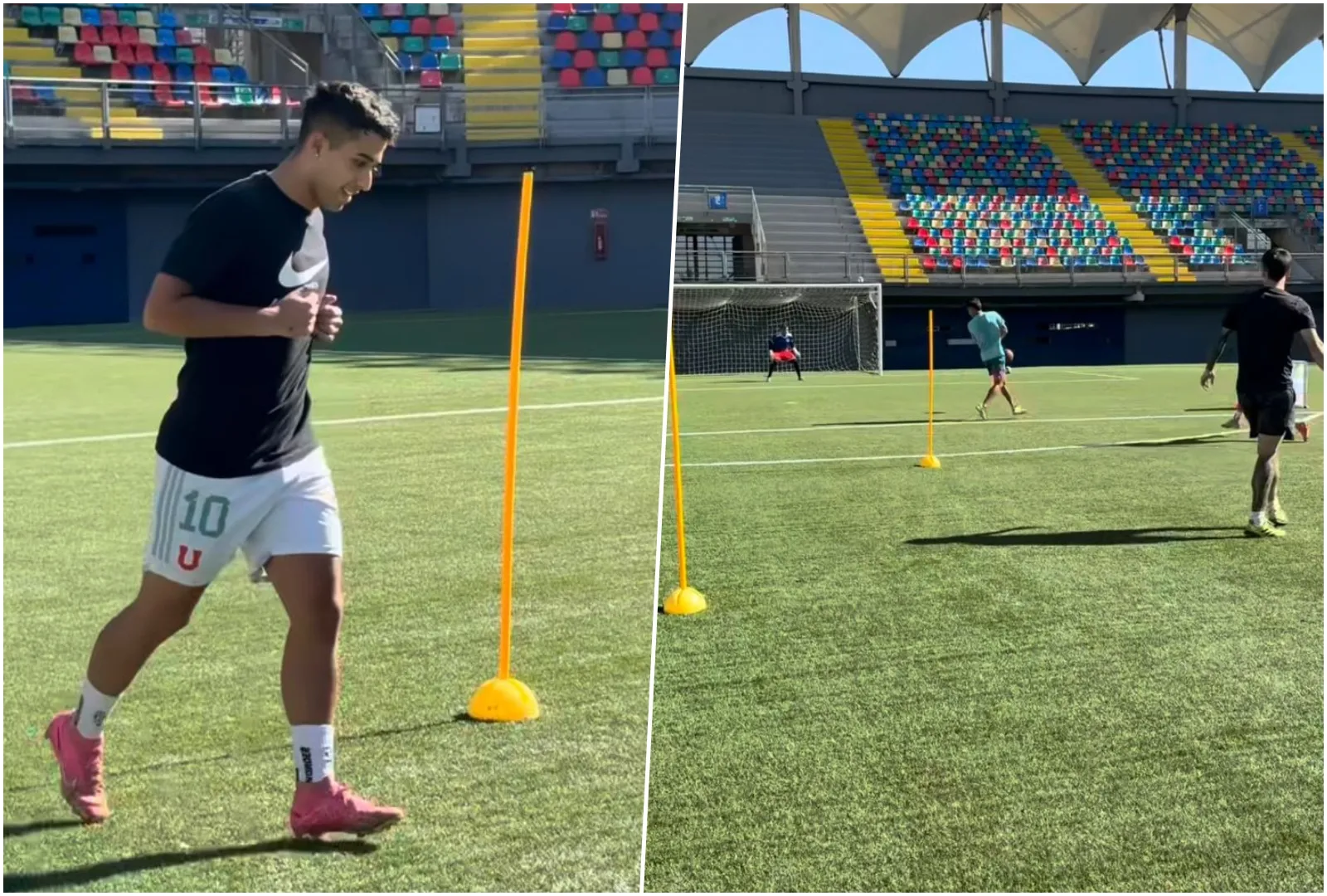 Lucas Assadi entrenó en la cancha de La Florida. Foto: Matías Covarrubias.