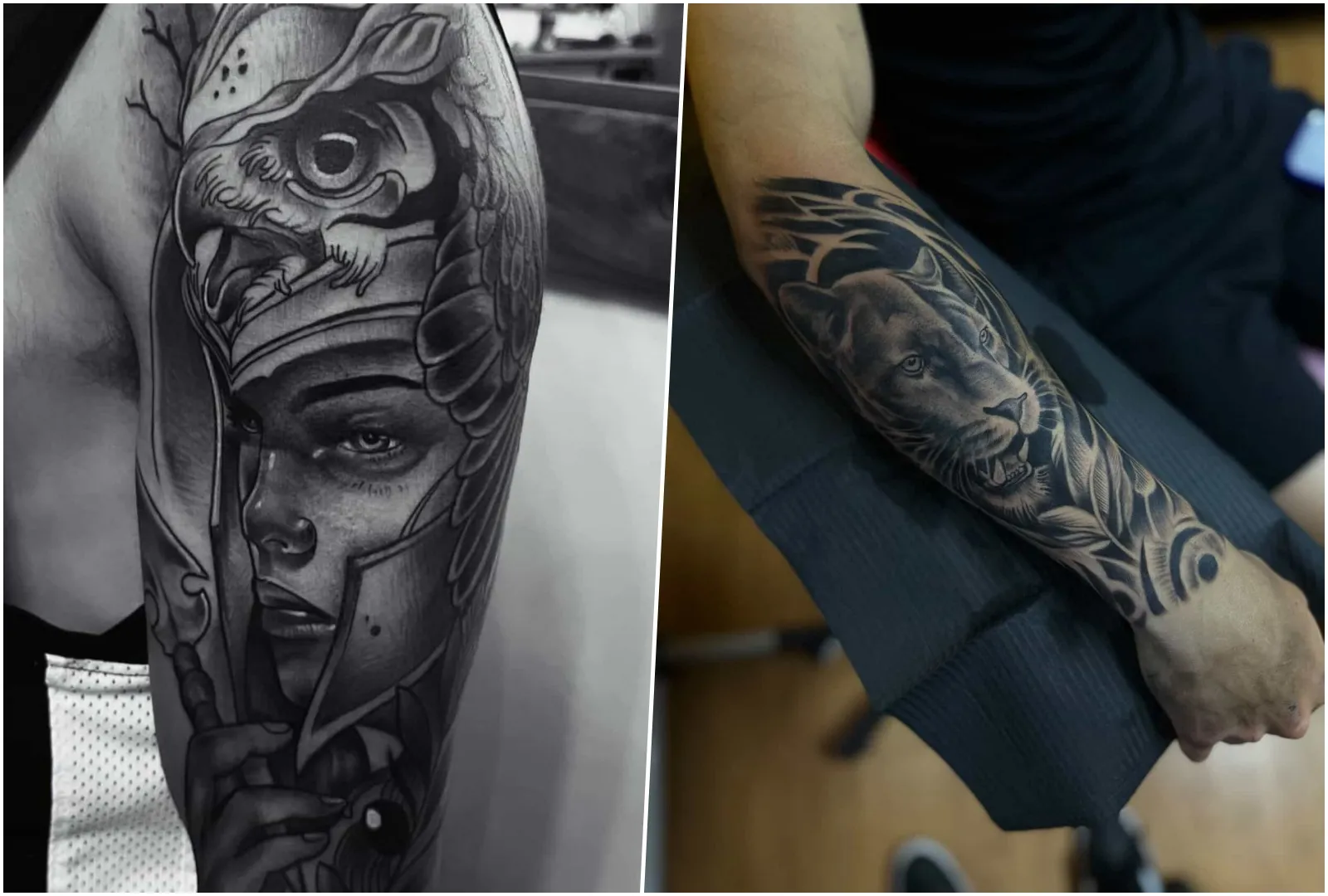 A la izquierda el tatuaje de Antonio Díaz y a la derecha de Agustín Arce.