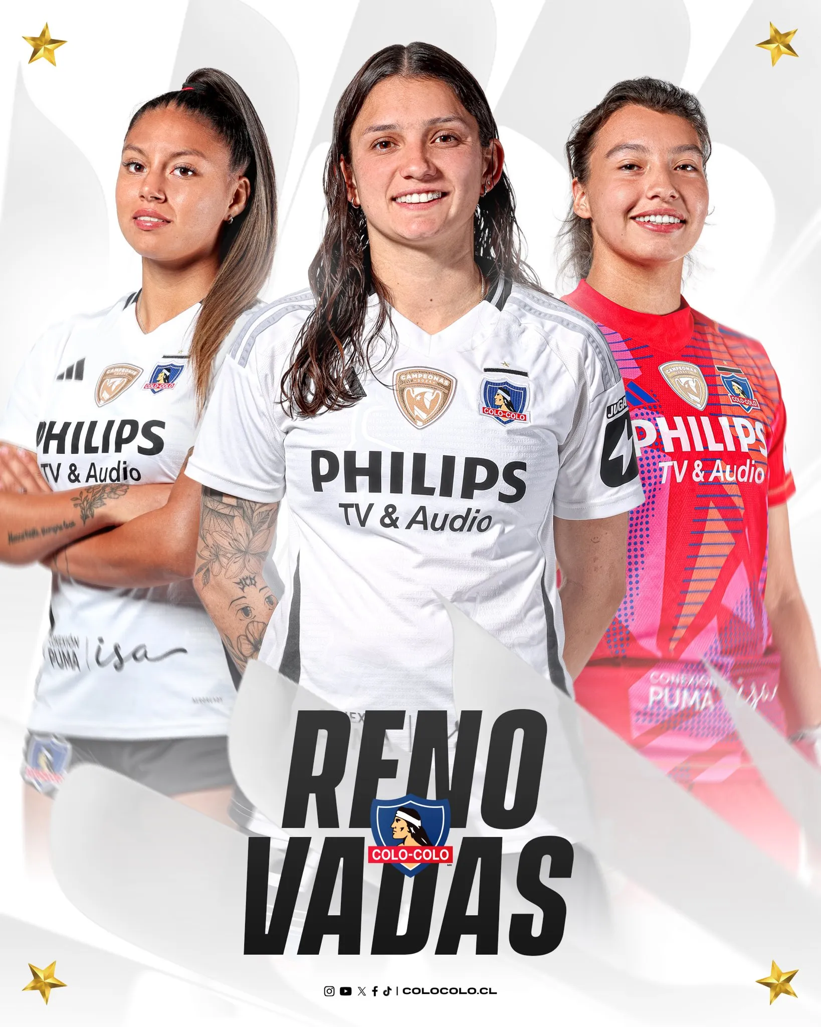 Isidora Olave, Anaís Cifuentes y Bernardita Hernández, las tres nuevas renovaciones de contrato de Colo Colo femenino.