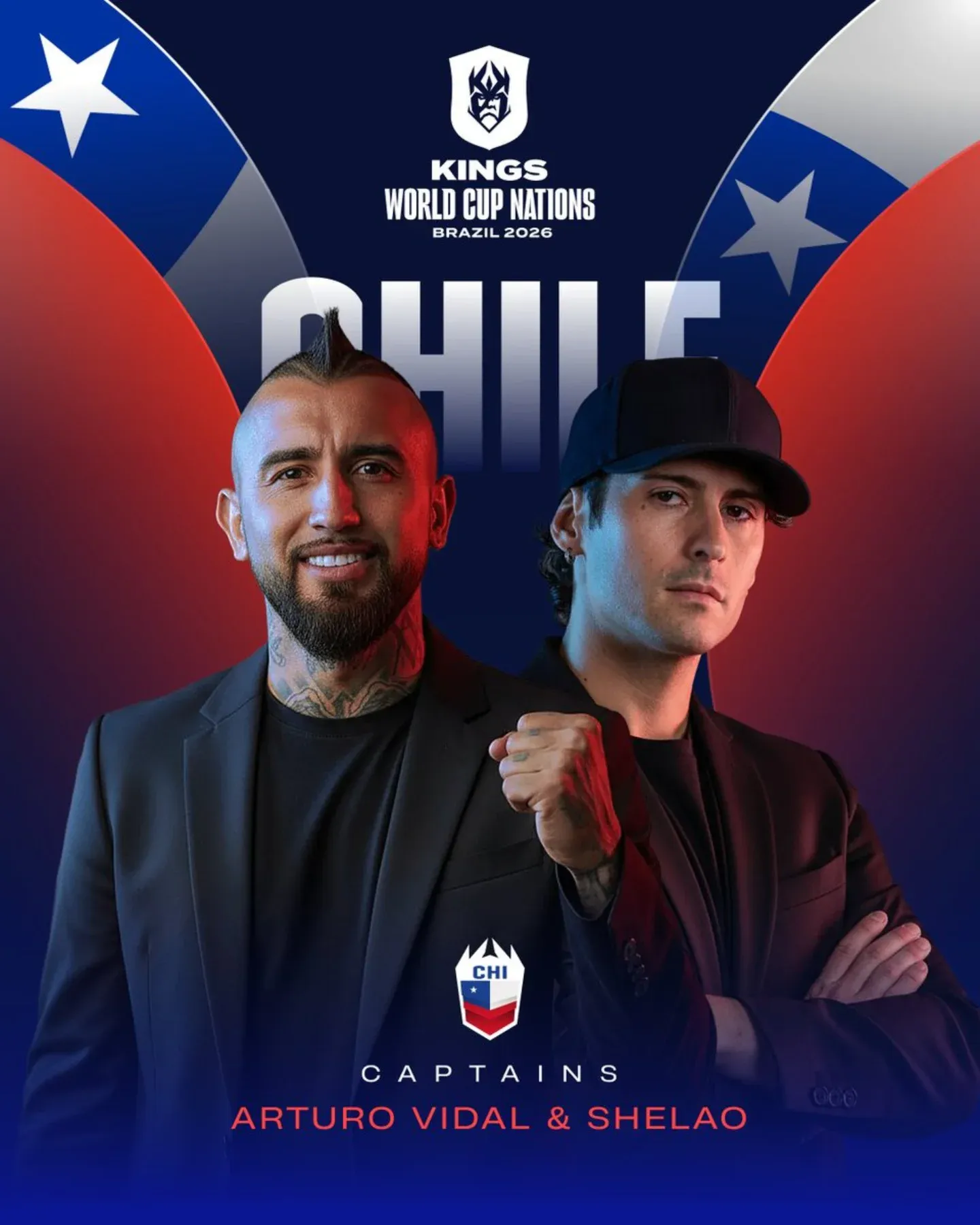 Vidal y Shelao capitanean al equipo chileno de la Kings League World Cup 2026.