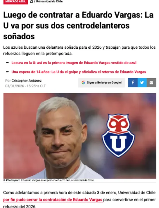 Lucero y Rivero se sumarían a Vargas como nuevos refuerzos de la U