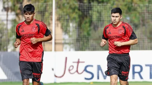 Matías Moya junto a Tomás Alarcón en Colo Colo