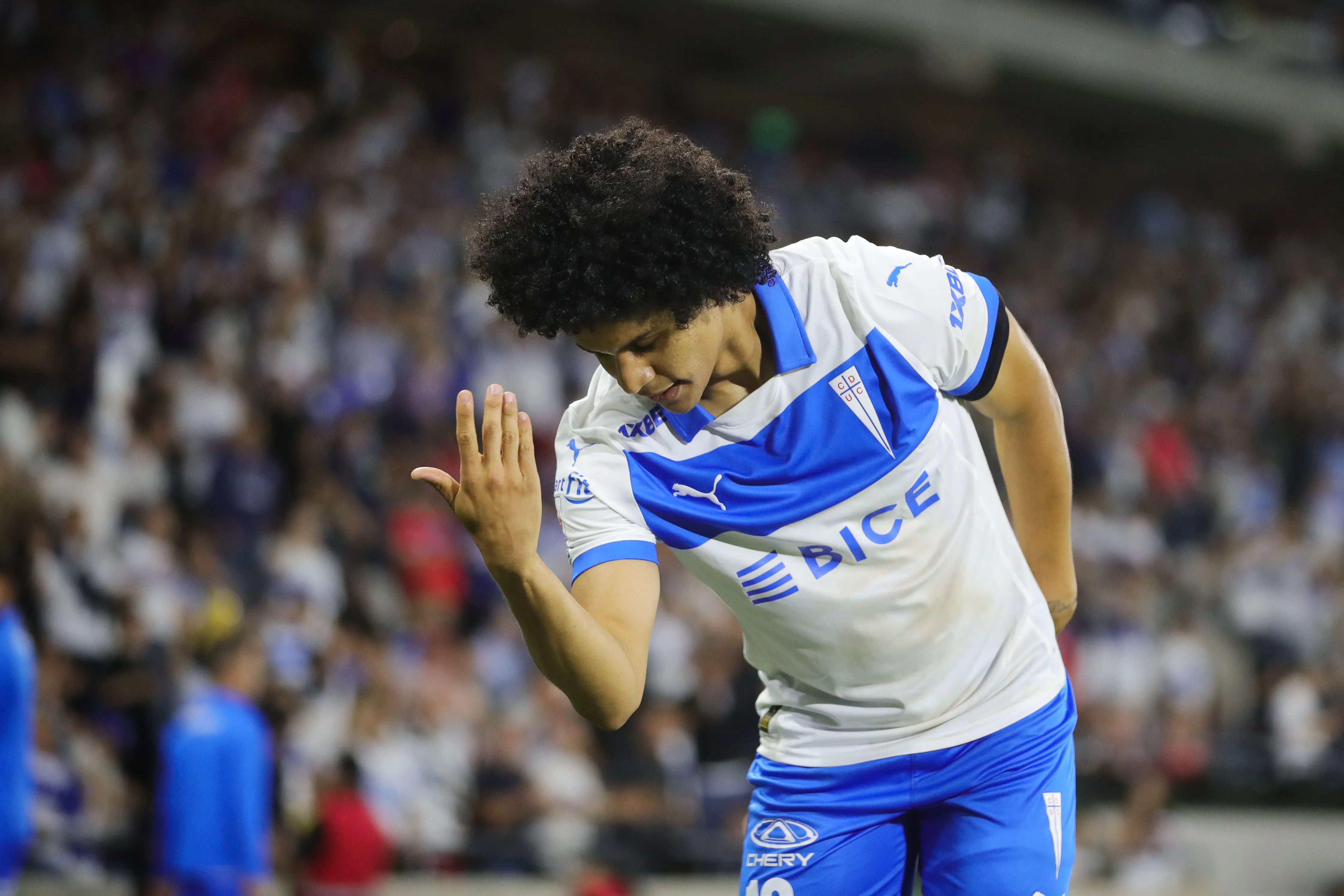 Eduard Bello anotó siete goles y regaló tres asistencias en 31 partidos por la UC. ¿Seguirá? (Felipe Zanca/Photosport).