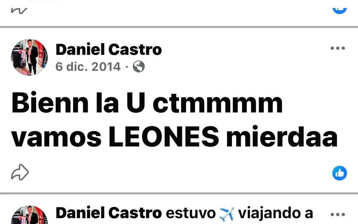 El posteo de Castro el 2014