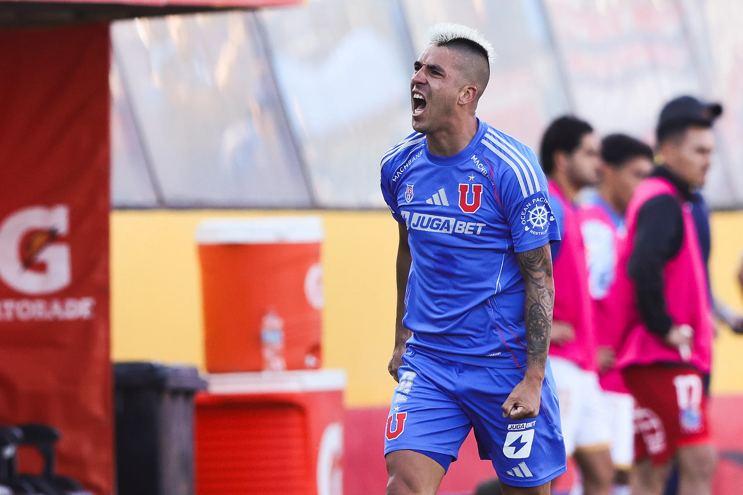 Leandro Fernández ha convertido 33 goles en 100 partidos con la camiseta de Universidad de Chile. | Foto: Photosport.

