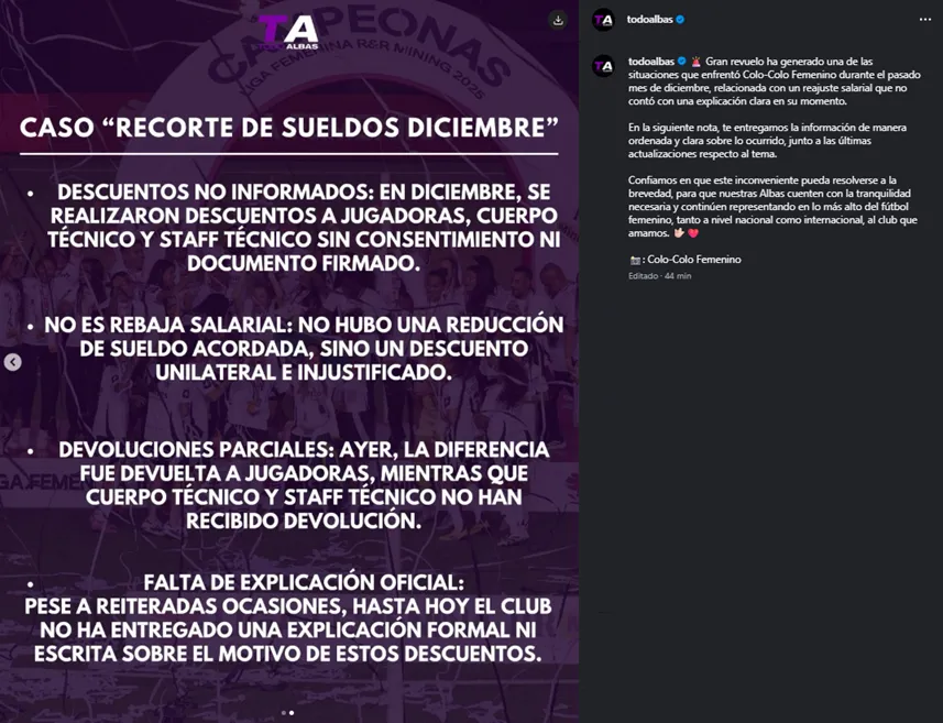 Publicación en Instagram de Todo Albas.