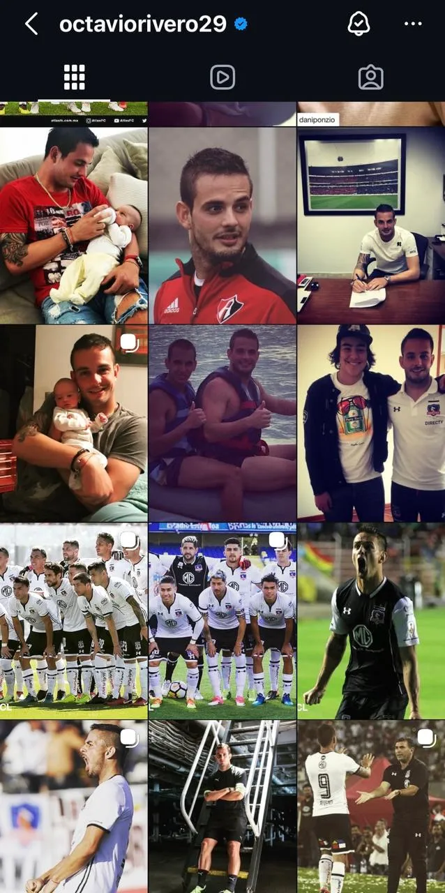 El Instagram de Octavio Rivero previo a su llegada a Universidad de Chile. (Foto: Captura)