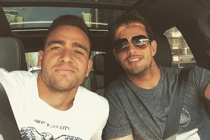 Matías Zaldivia con Octavio Rivero en su pasado como jugadores de Colo Colo.