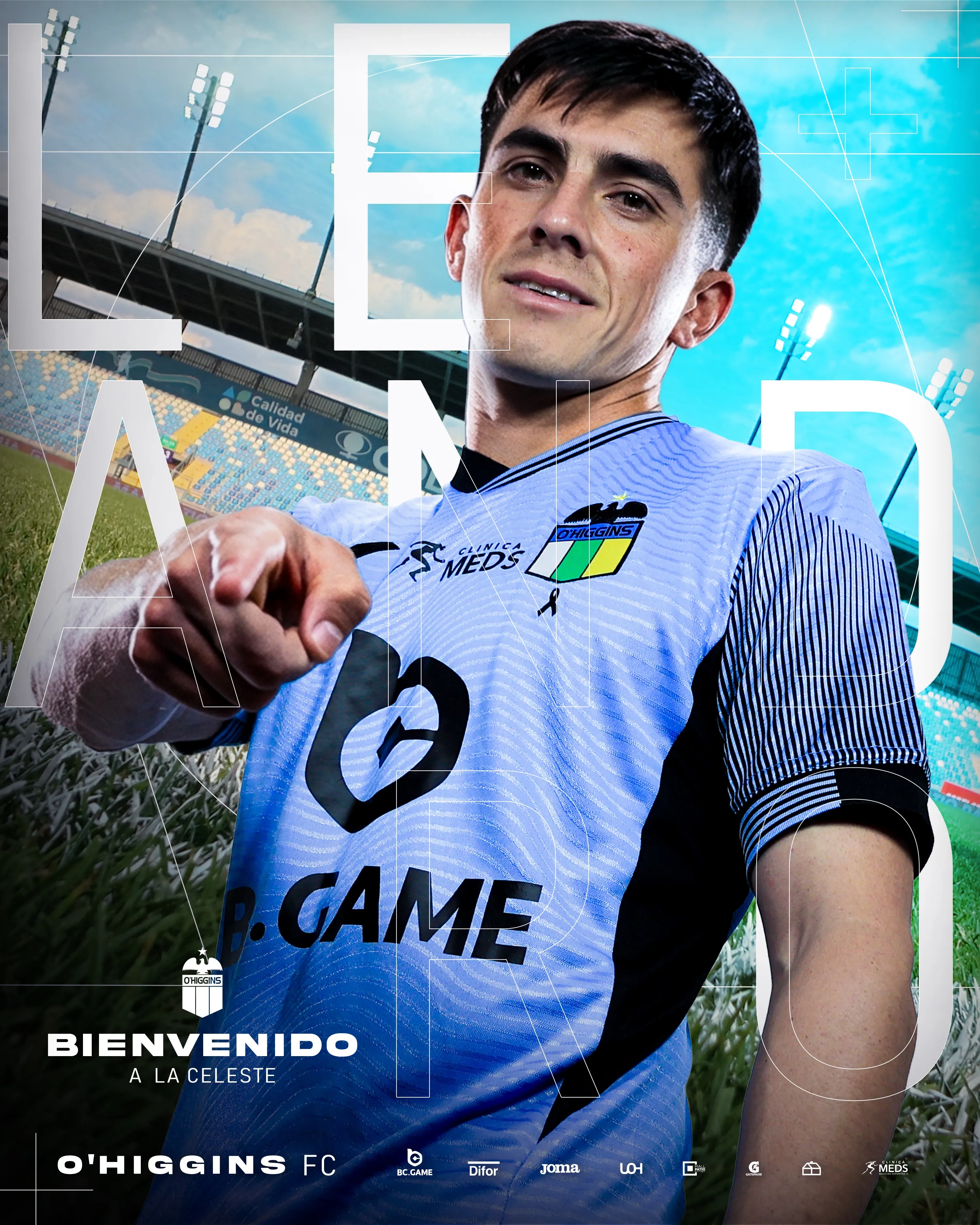 Leandro Díaz se suma a los Celestes. Foto: O’Higgins.