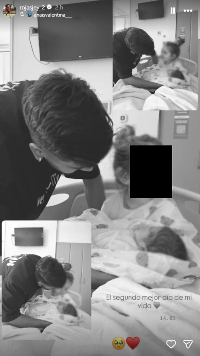 Jeyson Rojas no viajó con Colo Colo por el nacimiento de su segundo hijo. Foto: Instagram.