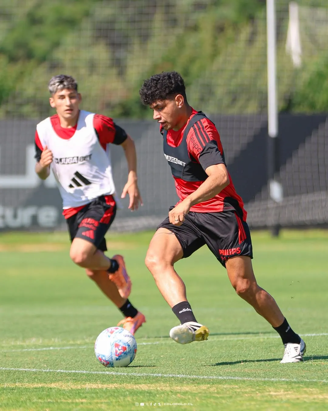 Colo Colo entrenando para enfrentarse a Olimpia este 2026