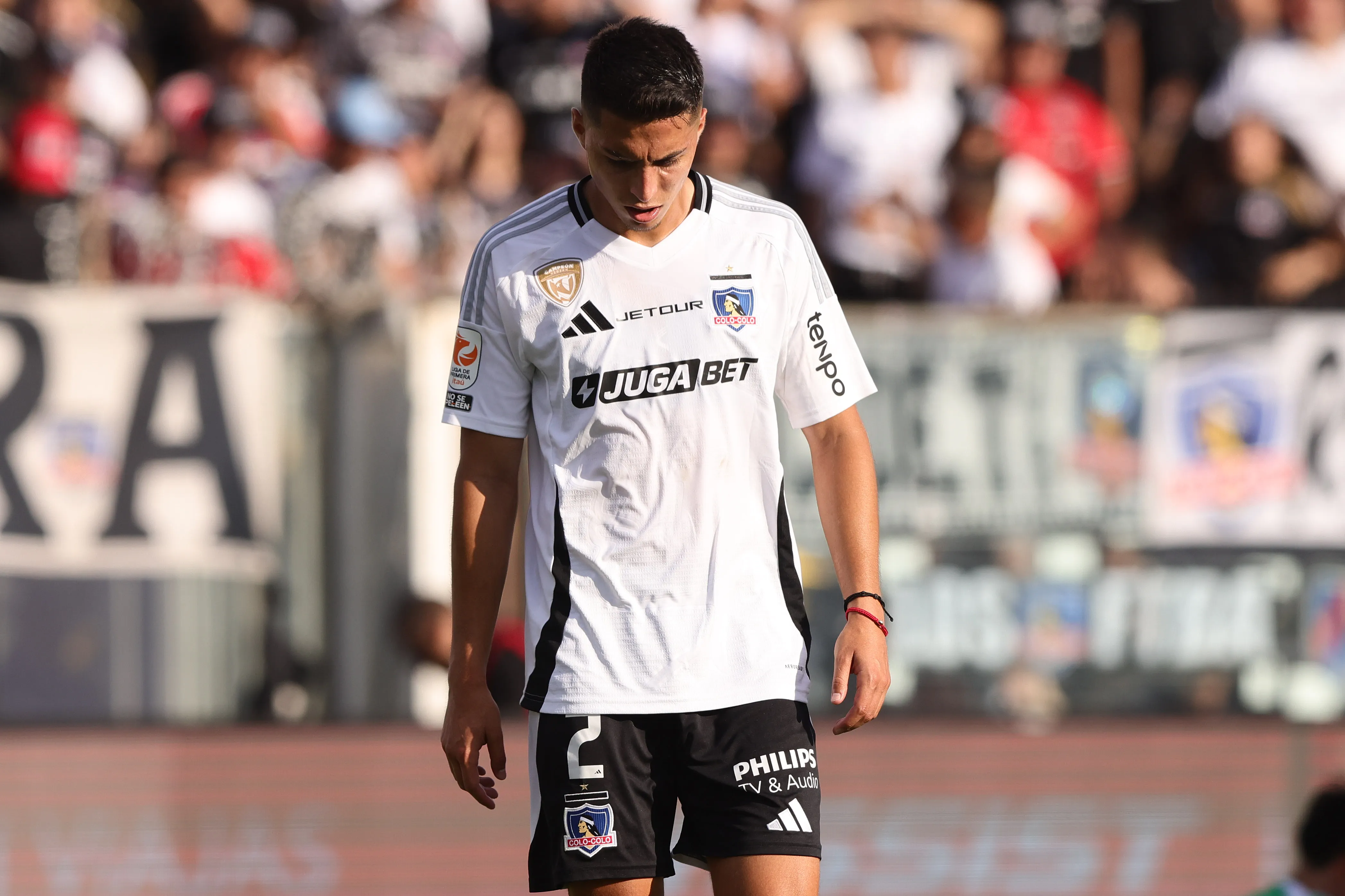 Villagra en su última duelo por los albos/Photosport