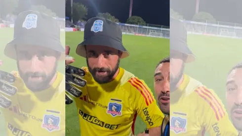 Tras ser elegido la figura del partido, De Paul, animó un divertido momento con un comediante charrúa.
