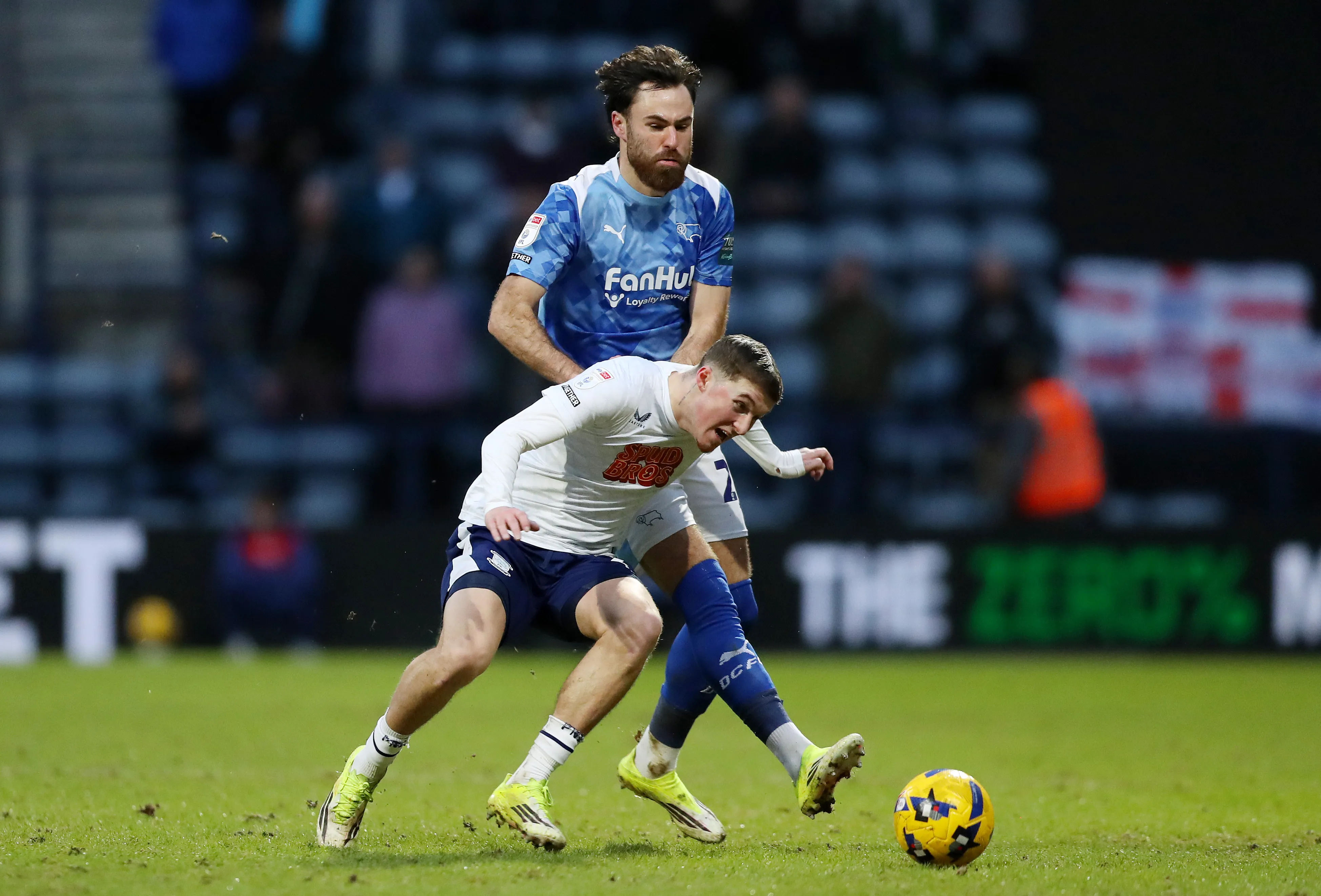 Ben Brereton nuevamente fue figura en el Derby County. Foto: Getty Images.