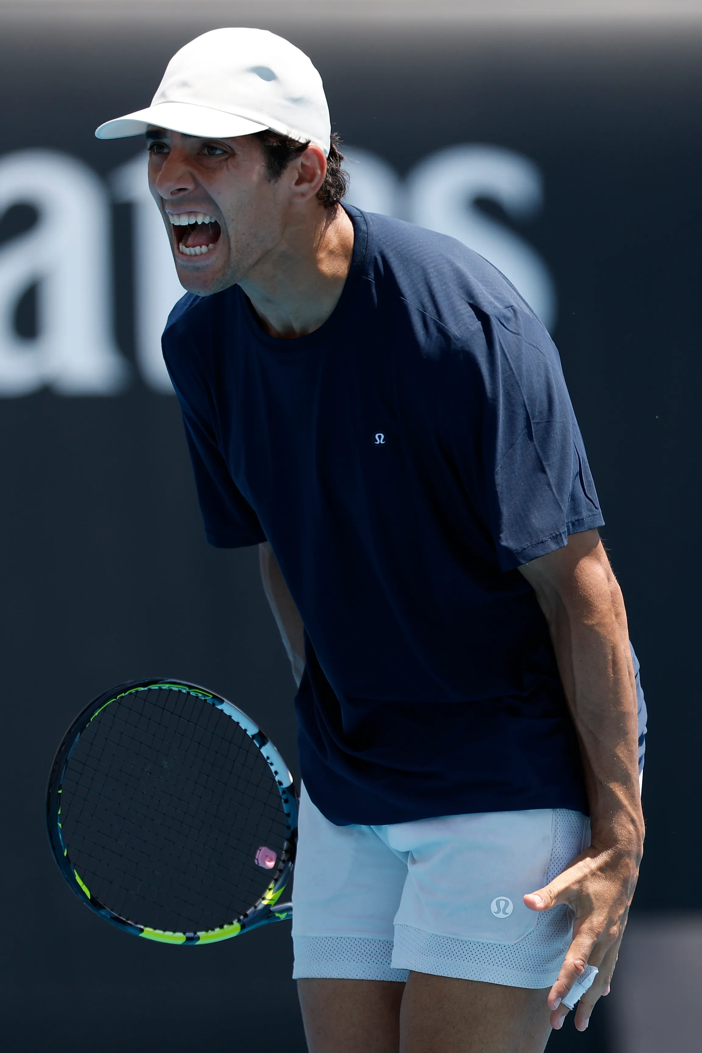 Crisitan Garin durante el partido contra Luciano Darderi