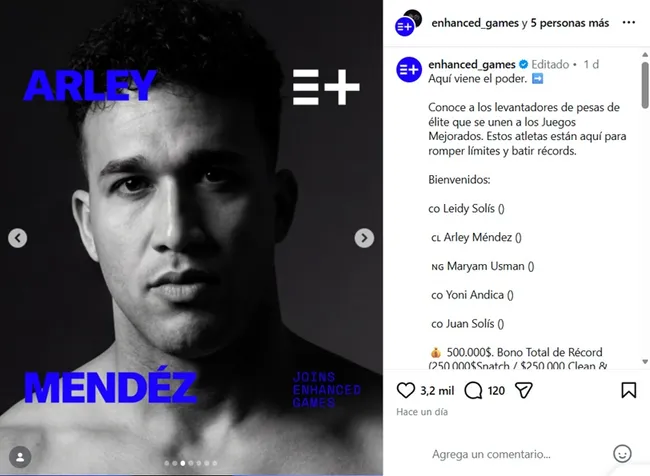 Arley Méndez será parte del ‘Enhanced Games’.