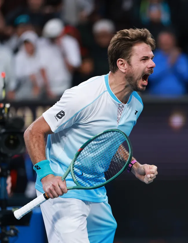 Wawrinka eufórico tras ganar en la segunda ronda del Australian Open 2026