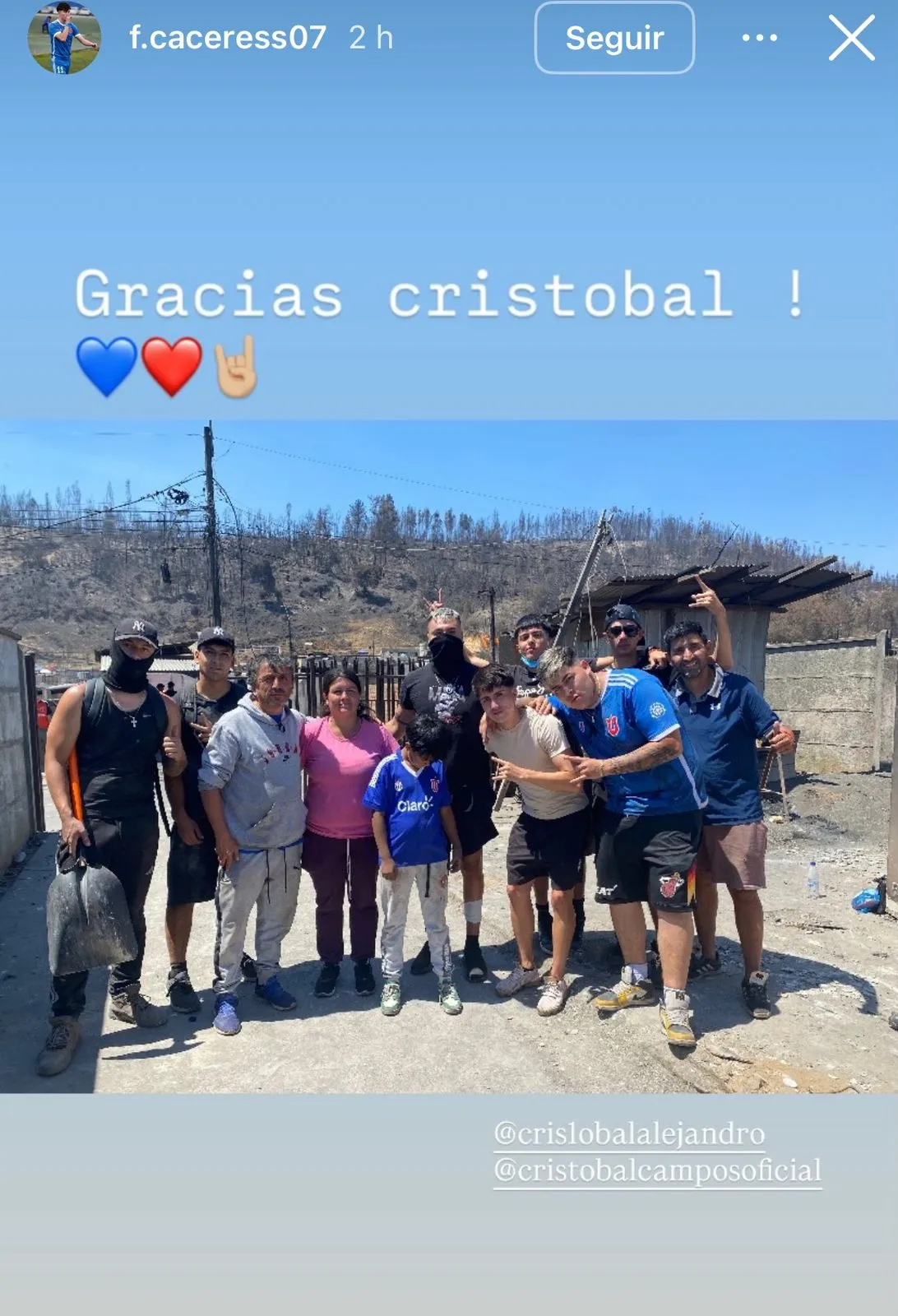 Franco Cáceres es jugador de la U y su familia perdió todo.