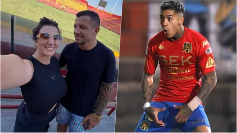 Emiliano Vecchio, su novia y Rodrigo Píñeiro contra Unión Española.