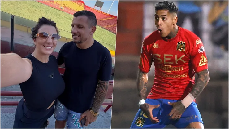 Emiliano Vecchio, su novia y Rodrigo Píñeiro contra Unión Española.
