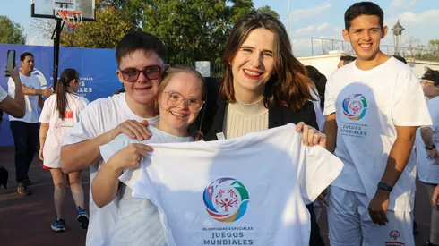 Lanzamiento logo de los Juegos Mundiales de Olimpiadas Santiago 2027, realizado en el Parque Estadio Nacional.