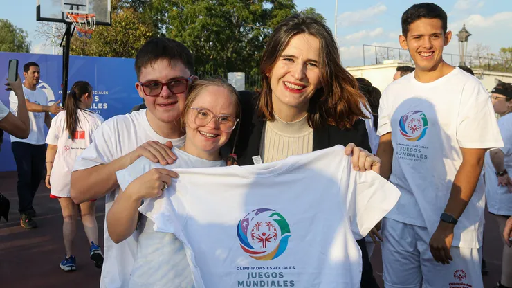 Lanzamiento logo de los Juegos Mundiales de Olimpiadas Santiago 2027, realizado en el Parque Estadio Nacional.