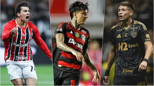 Tapia, Pulgar y Román, tres de los cuatro chilenos que jugarán en el fútbol brasileño.