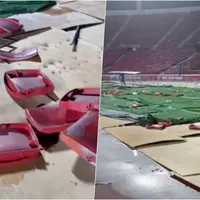 La triste imagen del Nacional tras los incidentes de barristas de la U