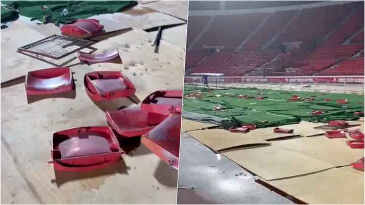 Así quedó el Nacional tras los incidentes de hinchas de U. de Chile