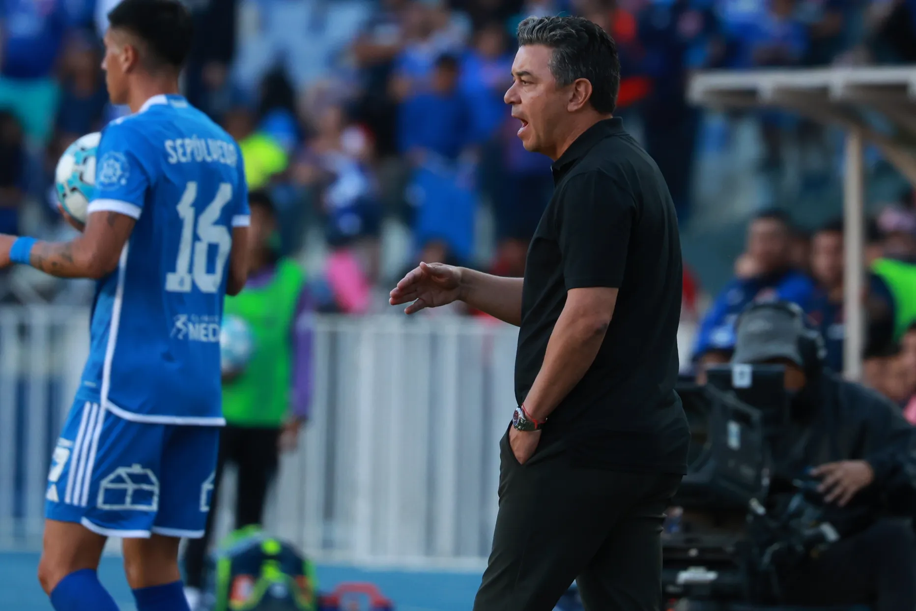 Marcelo Gallardo en un amistoso entre River Plate y la U de Chile. (Eduardo Fortes/Photosport).